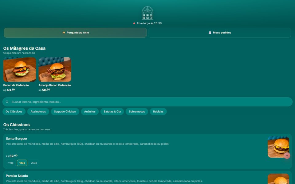Pedidos online do Sagrado Burguer